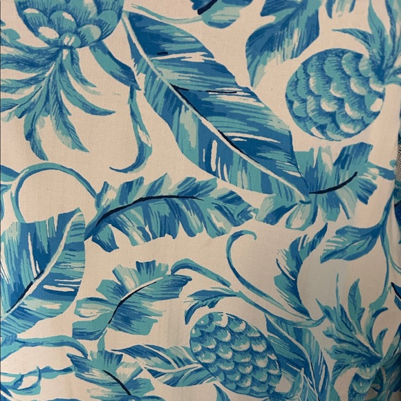 IBKUL Turquoise Blue and White Tropical Sun Protection Quarter Zip shirt - Picture 4 of 7